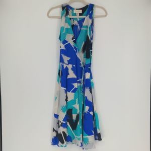 Yumi Kim Women's Silk Wrap Dress Size Extra Small Floral Blue White V Neck Lined